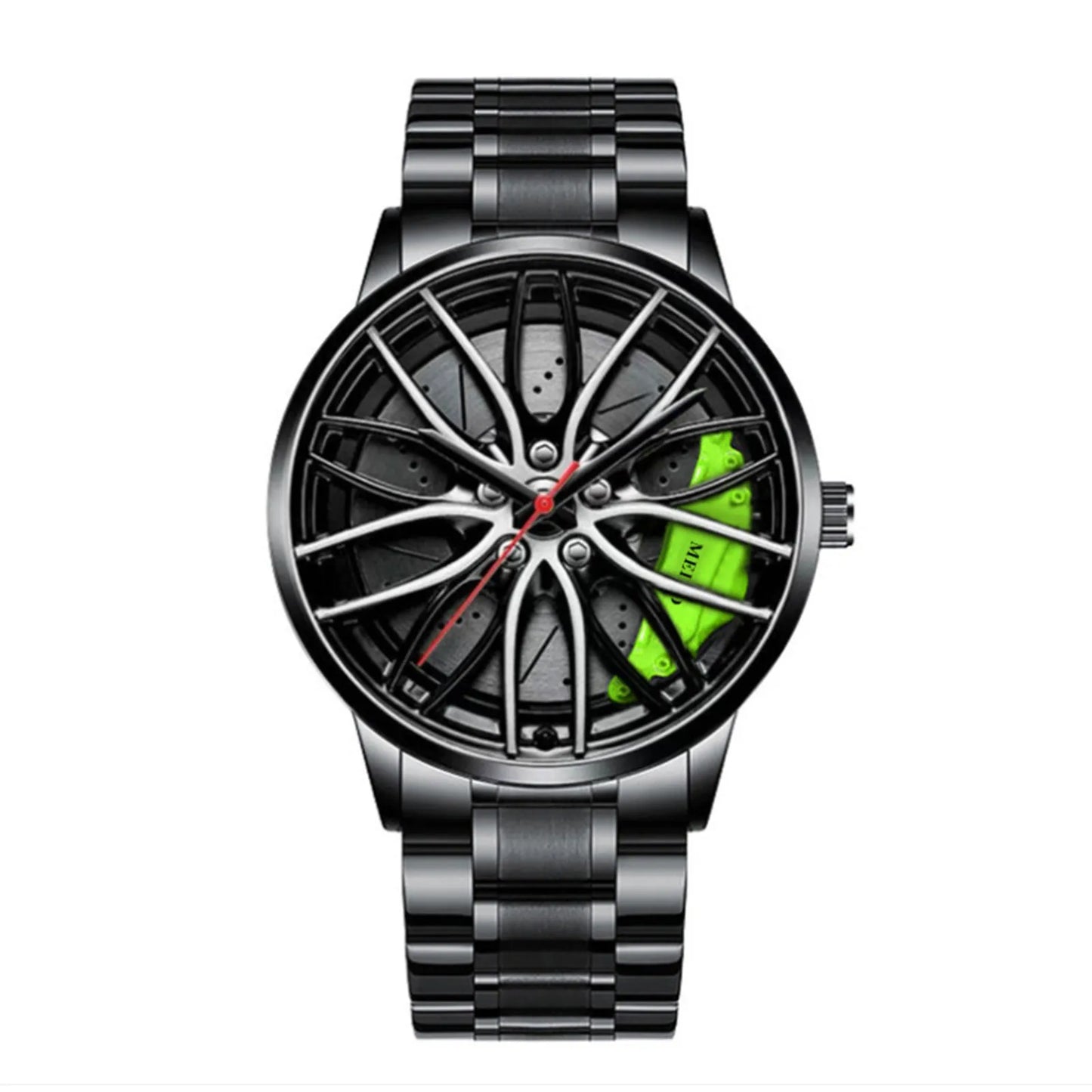 Cross Border Hot Selling Popular Casual Fashion Business Non Mechanical Hollow Wheel Steel Strip Men'S Stone Watch