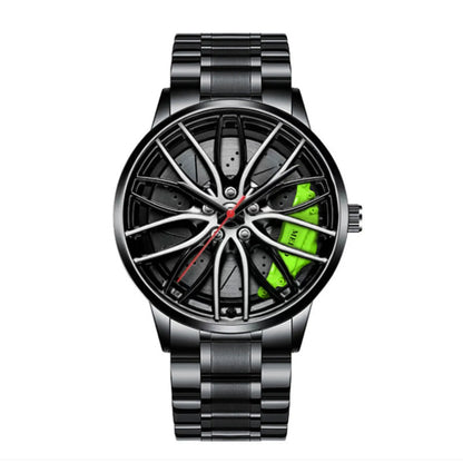 Cross Border Hot Selling Popular Casual Fashion Business Non Mechanical Hollow Wheel Steel Strip Men'S Stone Watch