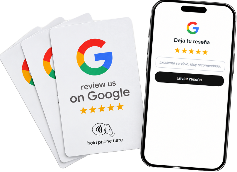 Tarjeta NFC para que los clientes dejen reseñas en Google con un solo toque